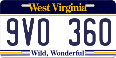 WV license plate 9VO360