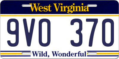 WV license plate 9VO370