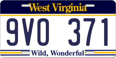 WV license plate 9VO371