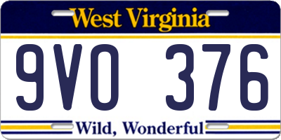 WV license plate 9VO376