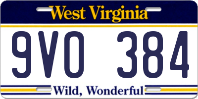 WV license plate 9VO384