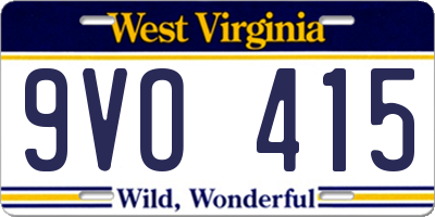 WV license plate 9VO415