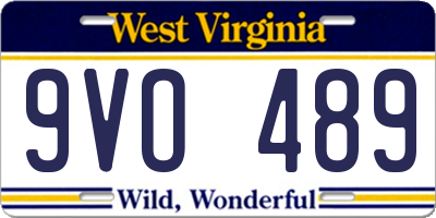 WV license plate 9VO489