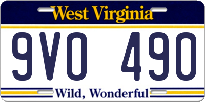 WV license plate 9VO490