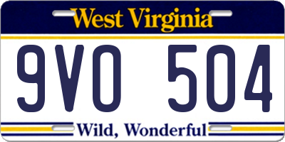 WV license plate 9VO504