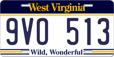 WV license plate 9VO513