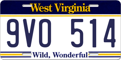 WV license plate 9VO514