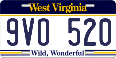 WV license plate 9VO520