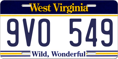 WV license plate 9VO549