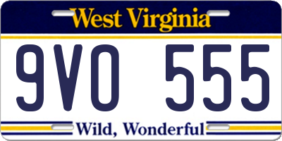 WV license plate 9VO555