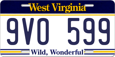 WV license plate 9VO599