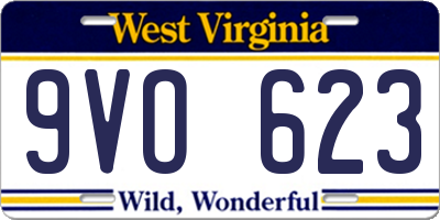 WV license plate 9VO623