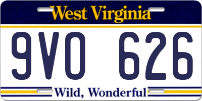 WV license plate 9VO626