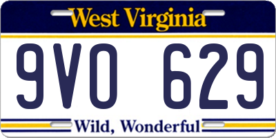 WV license plate 9VO629