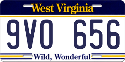 WV license plate 9VO656