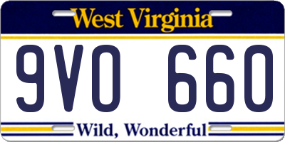 WV license plate 9VO660
