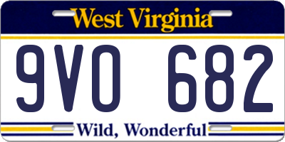 WV license plate 9VO682