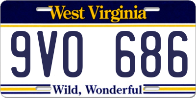 WV license plate 9VO686