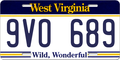 WV license plate 9VO689
