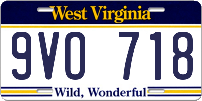 WV license plate 9VO718