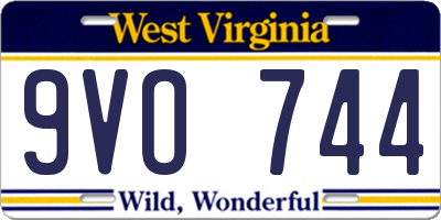 WV license plate 9VO744