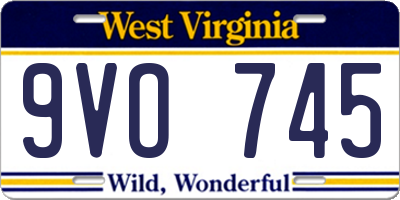 WV license plate 9VO745
