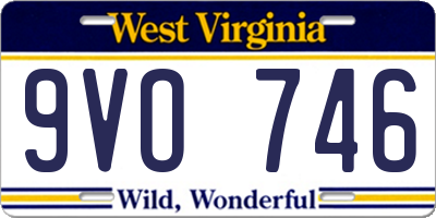 WV license plate 9VO746