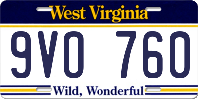 WV license plate 9VO760