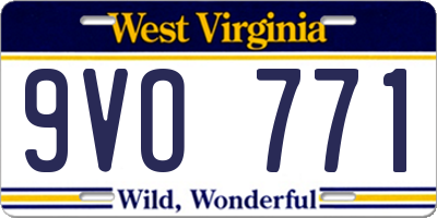 WV license plate 9VO771