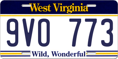 WV license plate 9VO773