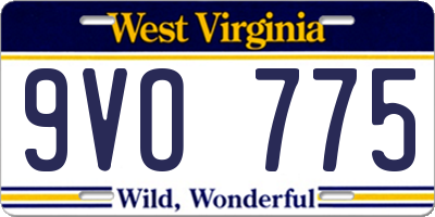 WV license plate 9VO775