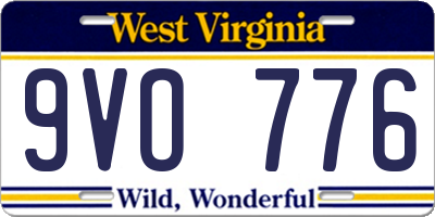 WV license plate 9VO776