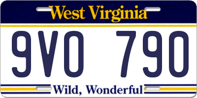WV license plate 9VO790