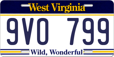 WV license plate 9VO799