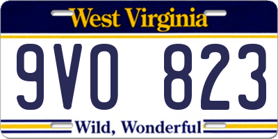 WV license plate 9VO823