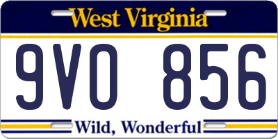 WV license plate 9VO856