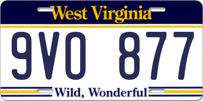 WV license plate 9VO877