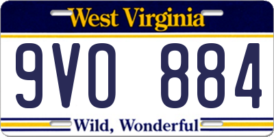 WV license plate 9VO884