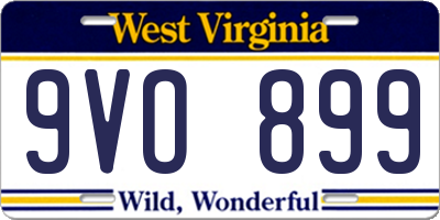 WV license plate 9VO899