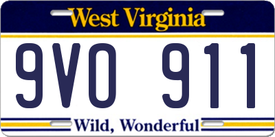WV license plate 9VO911