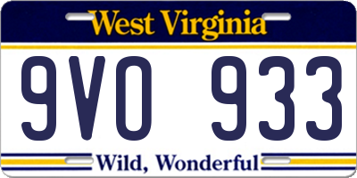 WV license plate 9VO933