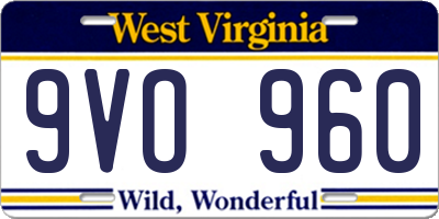 WV license plate 9VO960