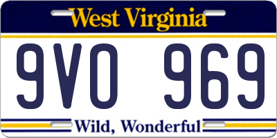 WV license plate 9VO969