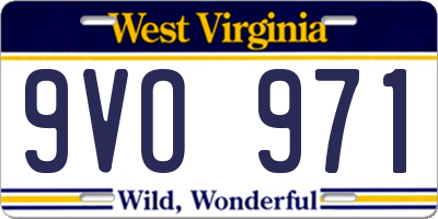 WV license plate 9VO971