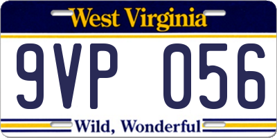 WV license plate 9VP056