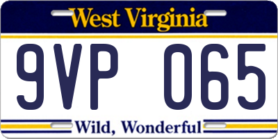 WV license plate 9VP065