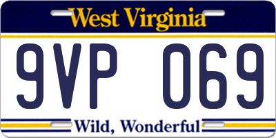 WV license plate 9VP069