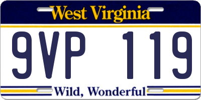 WV license plate 9VP119
