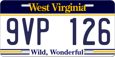 WV license plate 9VP126