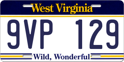 WV license plate 9VP129